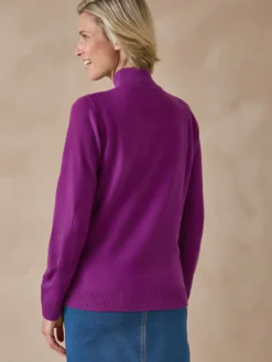 Pull col montant manches longues