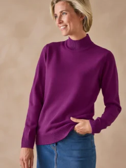 Pull col montant manches longues