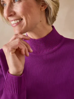 Pull col montant manches longues