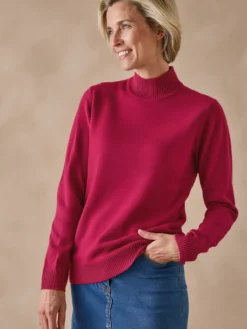 Pull col montant manches longues