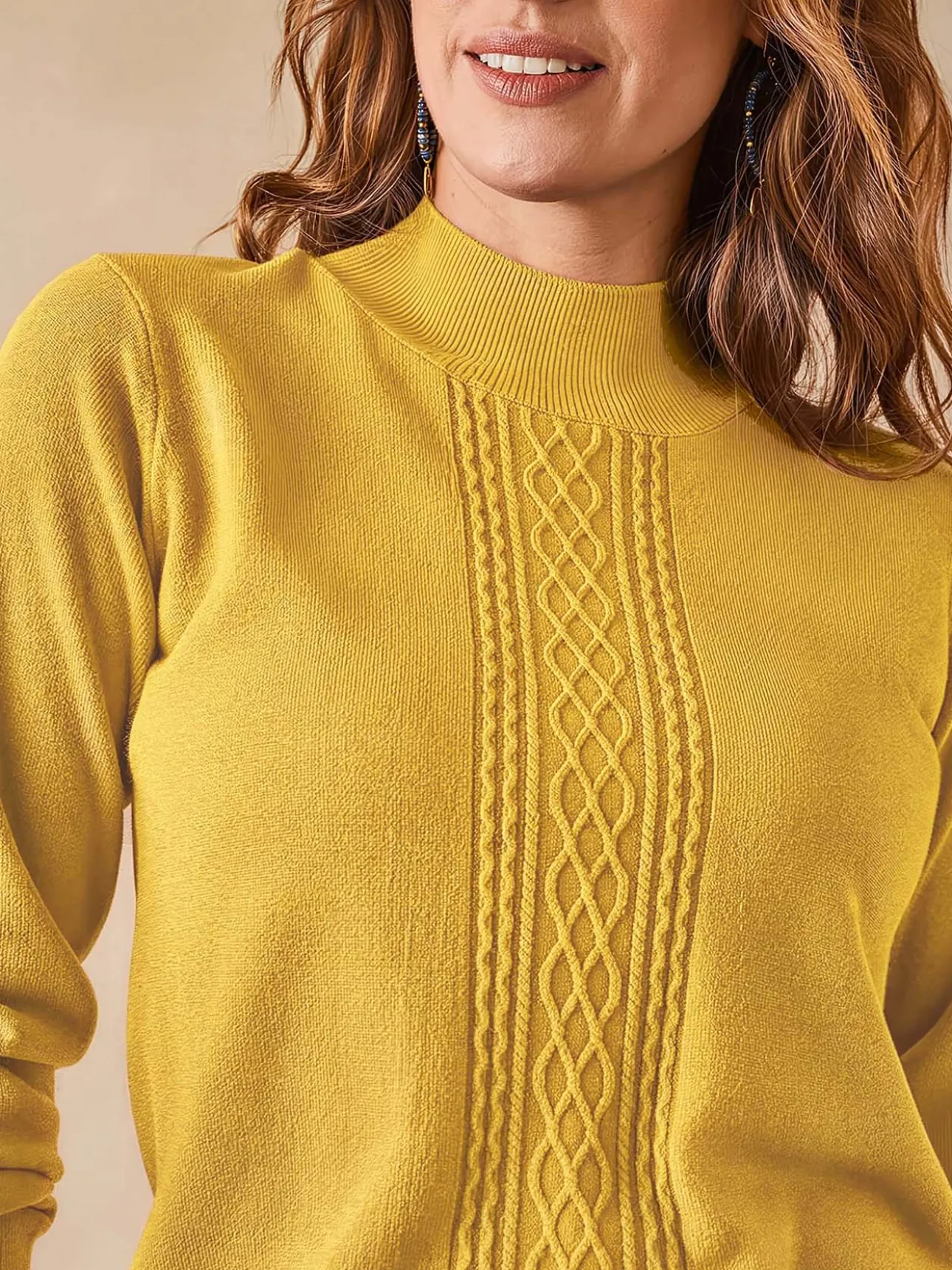 Pull col montant torsadé