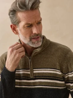 Pull col montant zippé manches longues