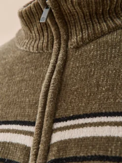 Pull col montant zippé manches longues