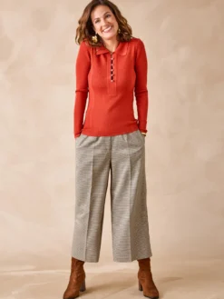 Pull col polo 50% laine mérinos