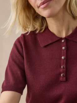 Pull col polo 50% laine mérinos