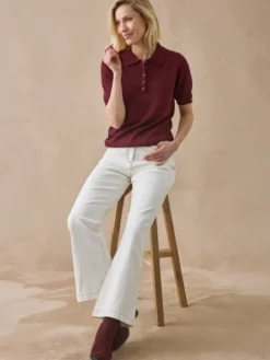 Pull col polo 50% laine mérinos
