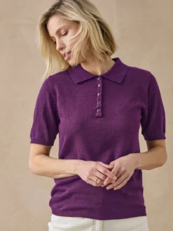 Pull col polo 50% laine mérinos