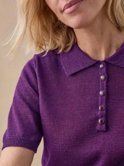 Pull col polo 50% laine mérinos