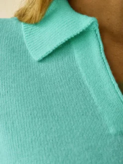 Pull col polo manches courtes