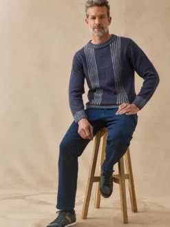 Pull col rond en maille moulinée