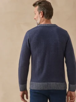 Pull col rond en maille moulinée
