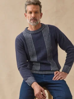 Pull col rond en maille moulinée