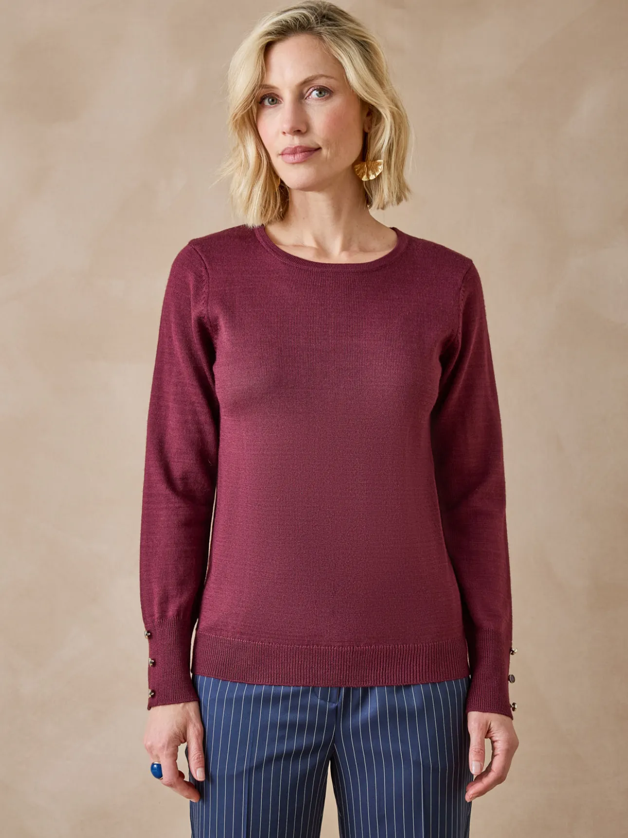 Pull col rond 50% laine mérinos
