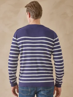 Pull col rond mélange coton