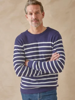 Pull col rond mélange coton