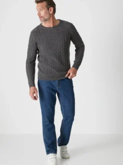 Pull col rond style irlandais 30% laine