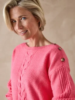 Pull encolure bateau en jersey envers