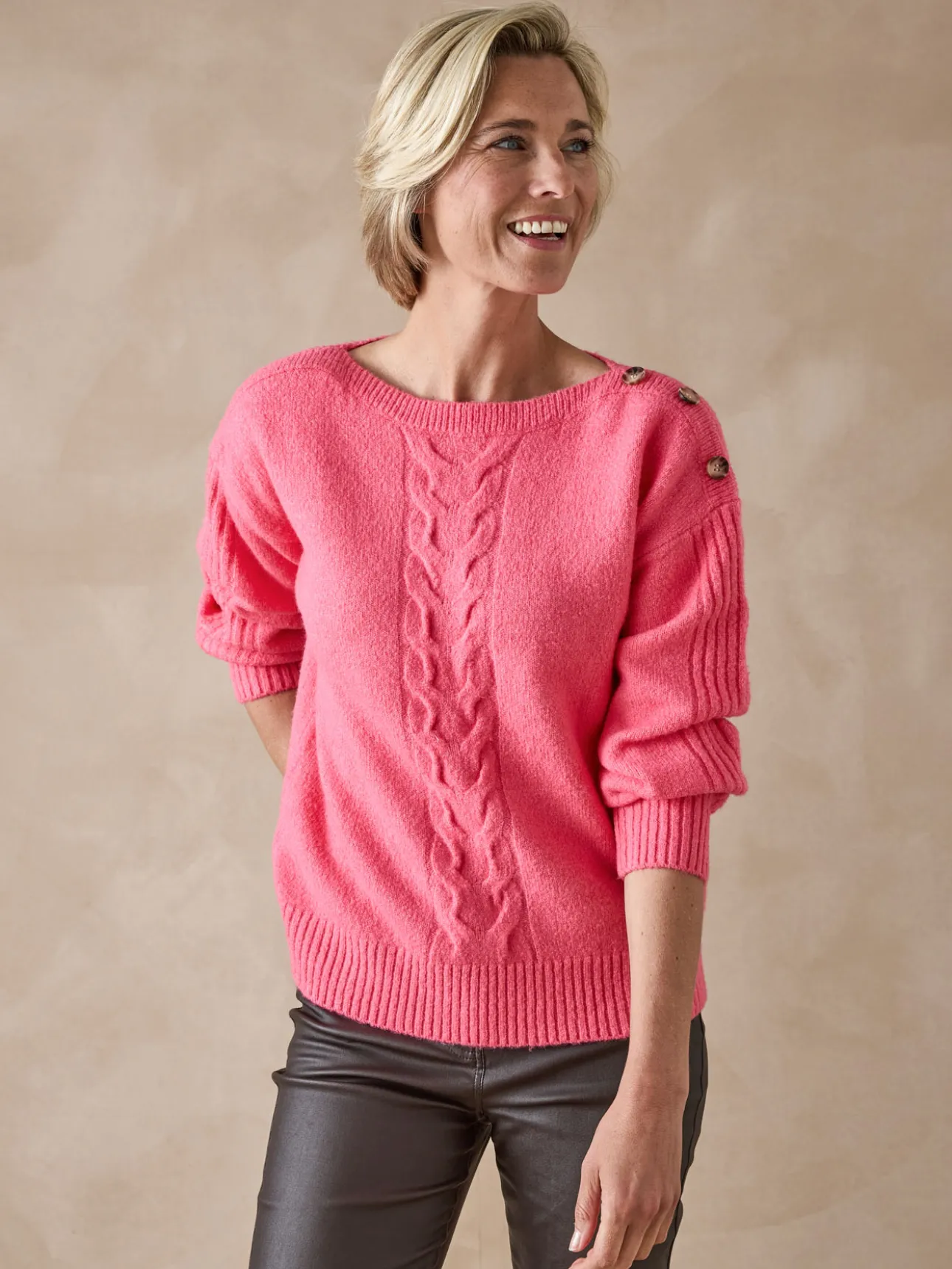 Pull encolure bateau en jersey envers