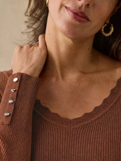 Pull encolure V avec laine
