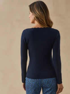 Pull encolure V avec laine
