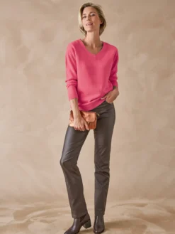 Pull encolure V manches longues