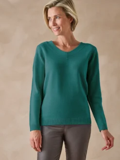 Pull encolure V manches longues