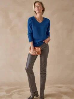Pull encolure V manches longues