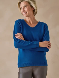 Pull encolure V manches longues