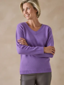 Pull encolure V manches longues