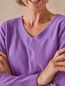 Pull encolure V manches longues