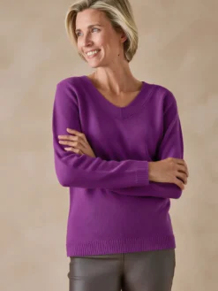 Pull encolure V manches longues