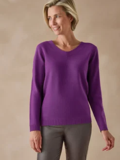 Pull encolure V manches longues