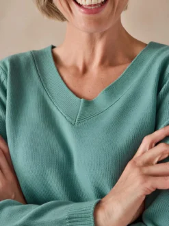 Pull encolure V manches longues