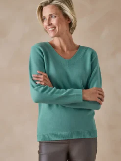 Pull encolure V manches longues