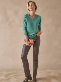 Pull encolure V manches longues