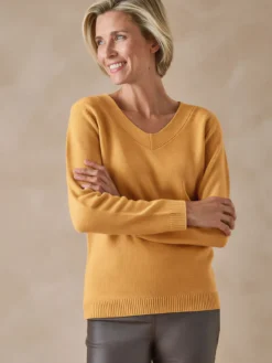 Pull encolure V manches longues