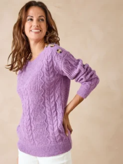 Pull en maille fantaisie col rond