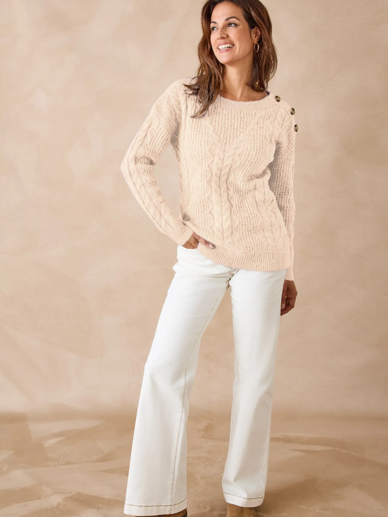 Pull en maille fantaisie col rond