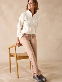 Pull en maille fantaisie col zippé