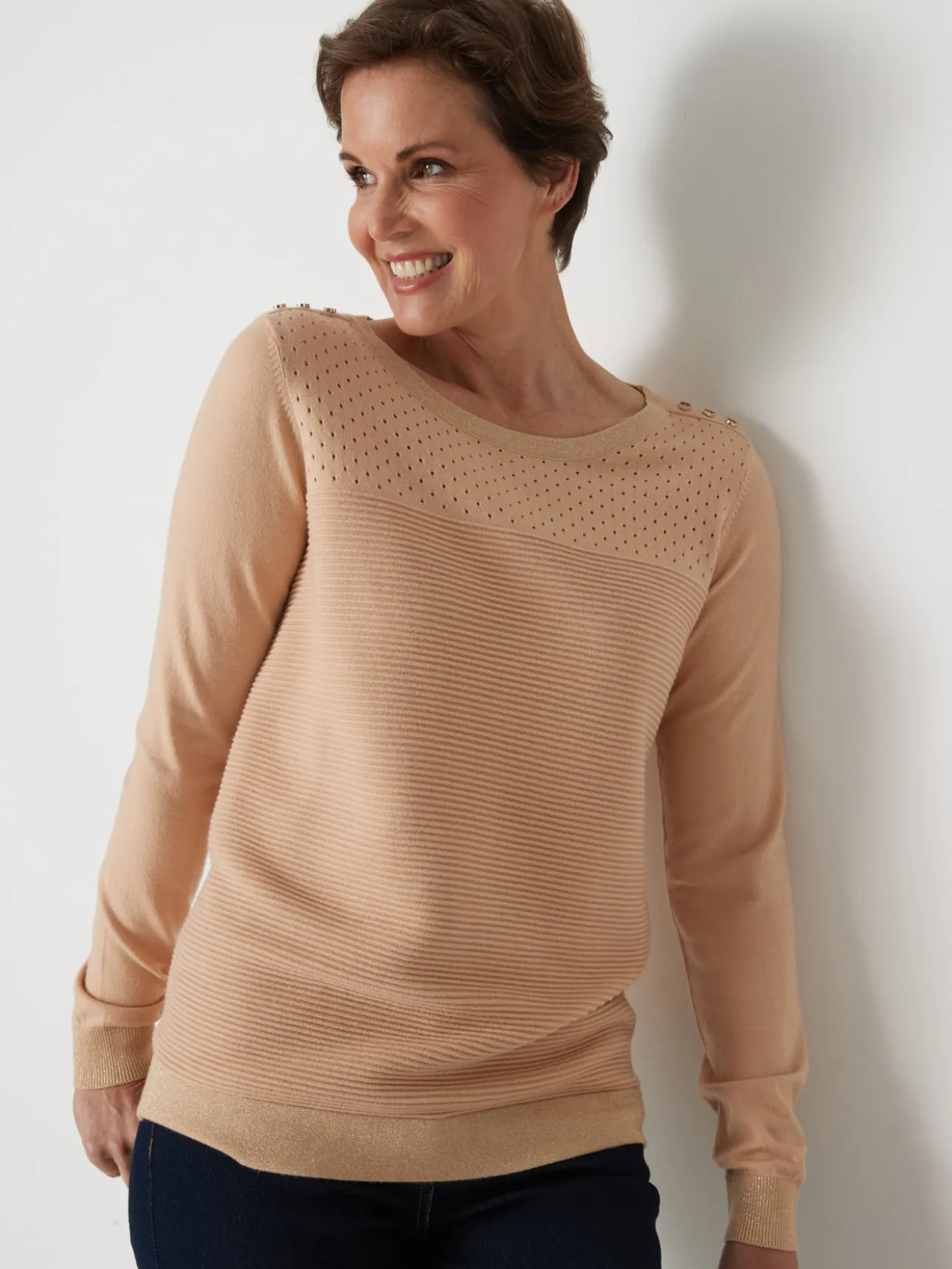 Pull en maille jersey et ottoman