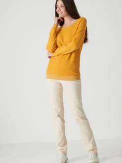 Pull en maille jersey et ottoman