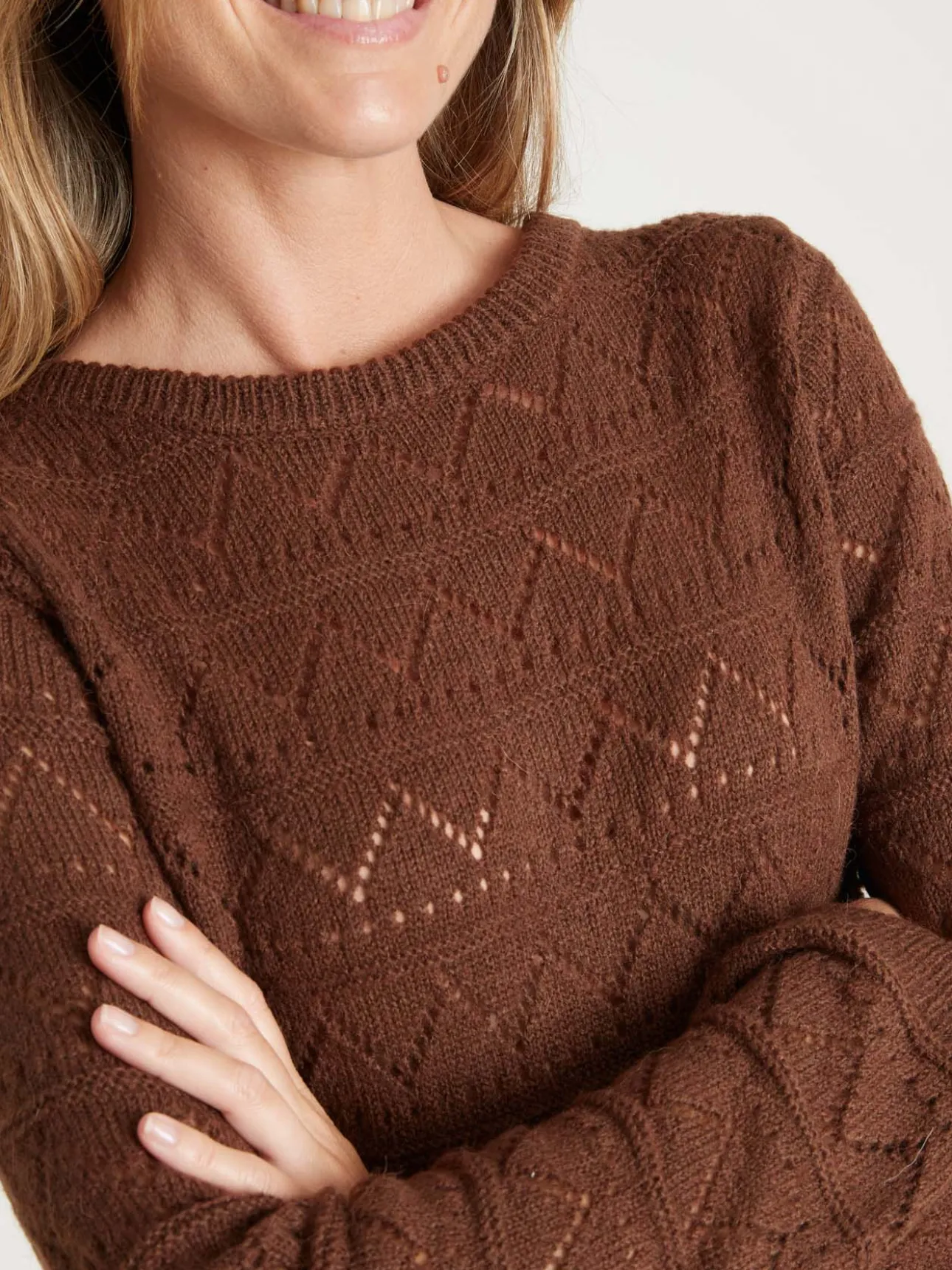Pull fantaisie avec laine et alpaga