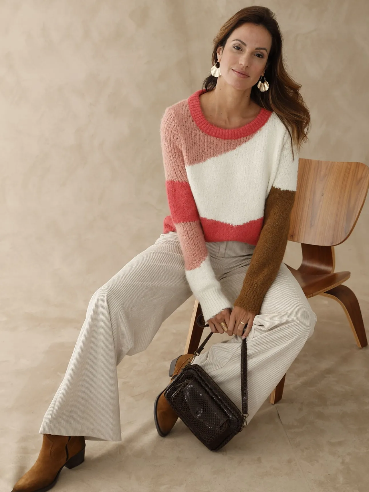 Pull jersey intarsia