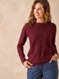 Pull jeux de mailles et torsades
