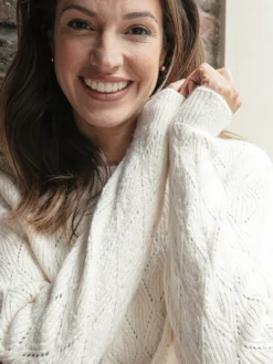 Pull maille fantaisie encolure ronde