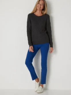Pull maille fantaisie encolure ronde
