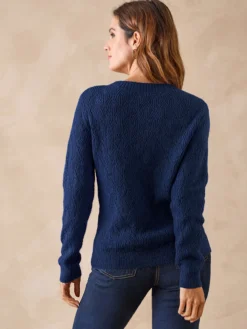 Pull maille fantaisie encolure ronde