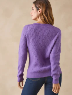 Pull maille fantaisie encolure ronde