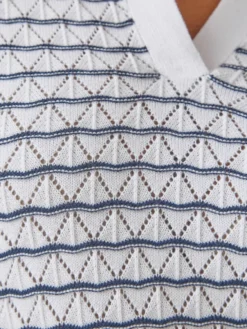 Pull maille fantaisie et jeux de rayures