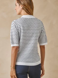 Pull maille fantaisie et jeux de rayures